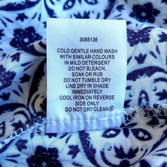 🌟SOLD🌟 Seed Heritage Blue & White Print Wrap Maxi Dress Sz 10 - Picture 11 of 11